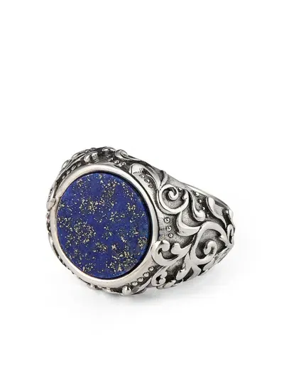 Emanuele Bicocchi Arabesque Stone Ring In Silver