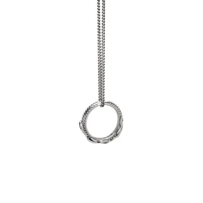 Emanuele Bicocchi Flame Ring Pendant Necklace In Silver