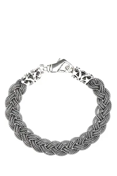 Emanuele Bicocchi Flat Braided Bracelet In Silver