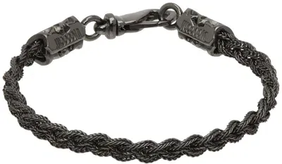 Emanuele Bicocchi Gunmetal Braided Bracelet