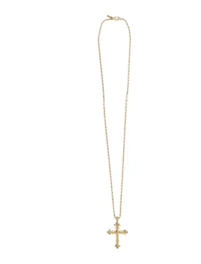 Emanuele Bicocchi Avelli Small Cross Necklace In Gold-plated