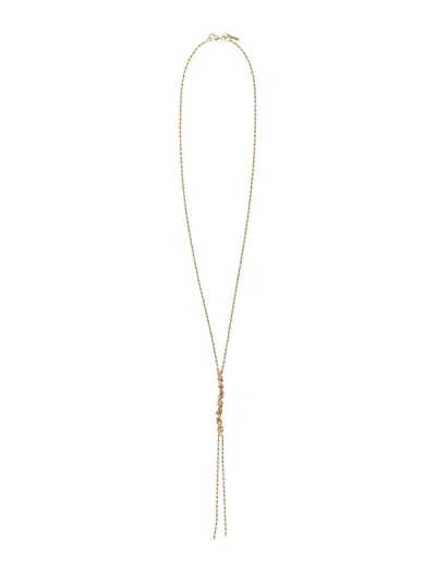 Emanuele Bicocchi Mini Tie Crochet Necklace In Gold