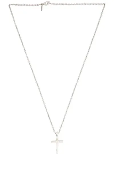 Emanuele Bicocchi Polished Cross Necklace In Sterling Silver