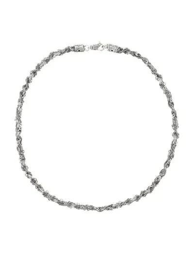 Emanuele Bicocchi Round Braid Necklace In Silver