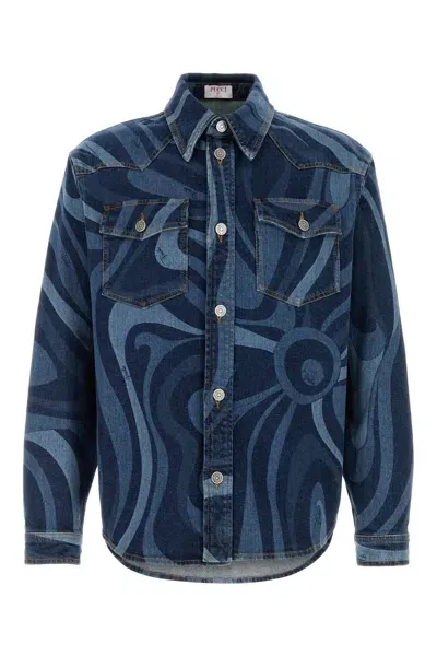 Emilio Pucci Camicia-xl Nd  Male In Blue