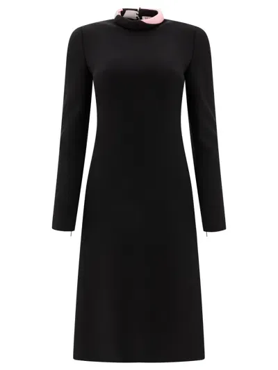 Emilio Pucci Slim Fit A-line Dress With Contrasting Collar In Black