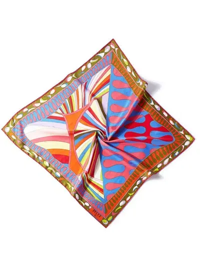 Emilio Pucci Large Iride Leocorno Print Silk Scarf In Multi