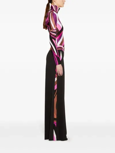 Emilio Pucci Printed High-neck Top In Pink