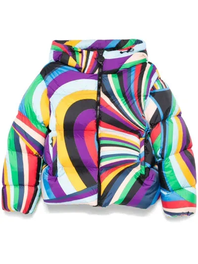 Emilio Pucci Printed Nylon Down Jacket In Purple