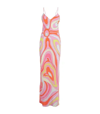 Emilio Pucci Pucci Silk Printed Maxi Dress In Multicolor