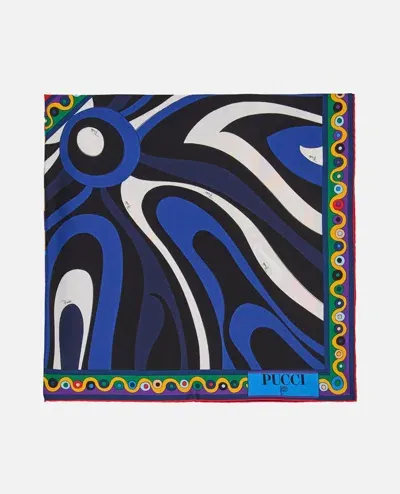 Emilio Pucci Silk Twill 90x90 Foulard In Multicolor