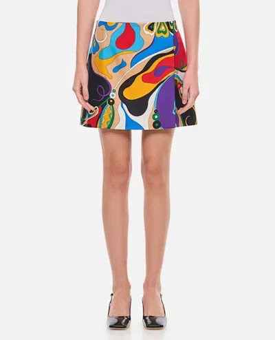 Emilio Pucci Silk Twill Skirt In Multicolor