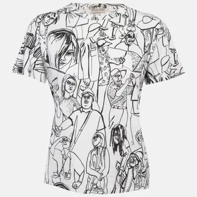 Pre-owned Emilio Pucci White Turisti Fiorentini Print Cotton T-shirt S