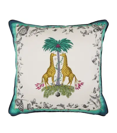 Emma J Shipley Giraffe Cushion In Green