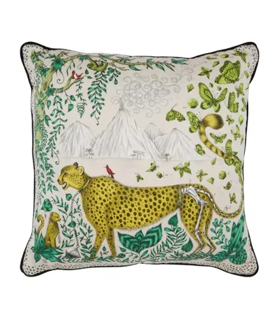 Emma J Shipley Silk Cheetah Cushion In Animal Print