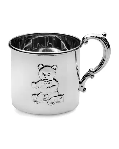 Empire Silver Teddy Bear Baby Cup In Silver