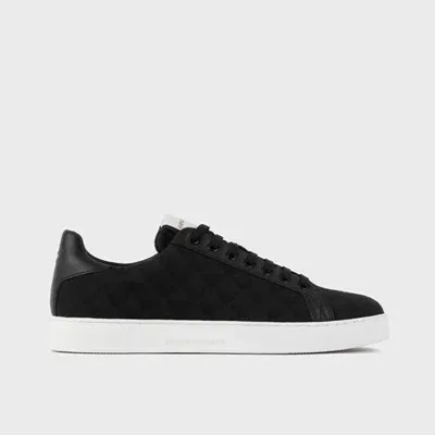 Emporio Armani Logo-motif Sneakers In Black