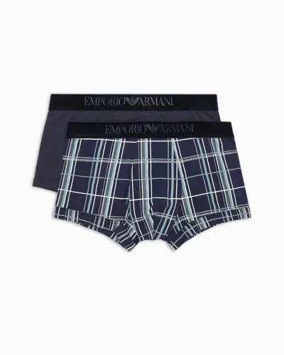 Emporio Armani 2 Pack Boxer In Blue