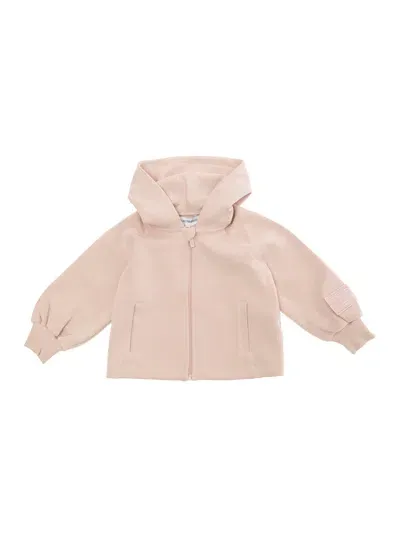 Emporio Armani Babies' Logo-patch Zip-up Hoodie In Pink