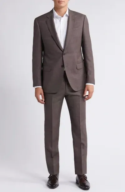 Emporio Armani Brown Wool Nailhead Suit