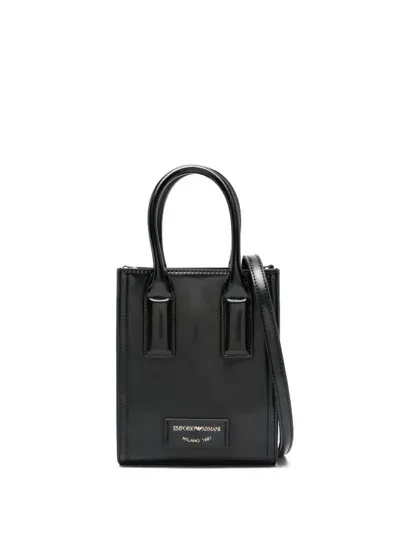 Emporio Armani Brushed-finish Mini Bag In Black