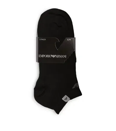 Emporio Armani Eagle Trainer Socks In Black