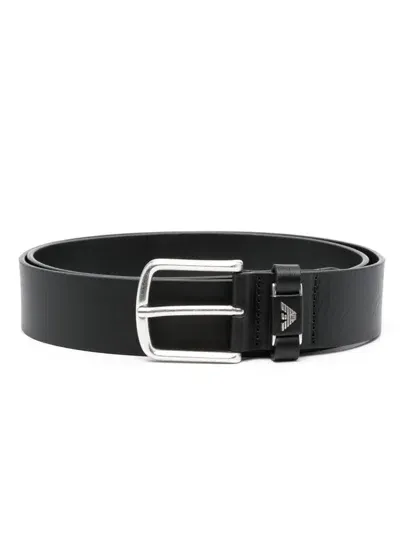 Emporio Armani Leather Belt In Black