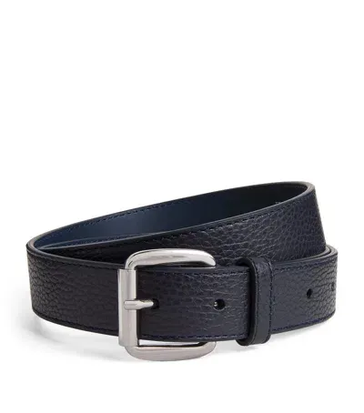 Emporio Armani Leather Belt In Blue