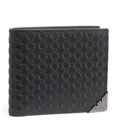 Emporio Armani Leather Bifold Wallet In Black