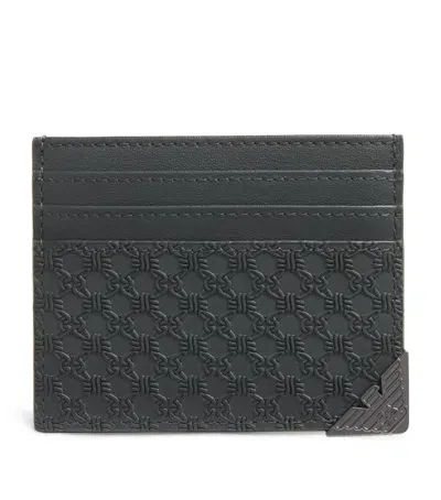 Emporio Armani Leather Card Holder In Green