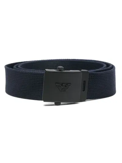 Emporio Armani Logo Belt In Black