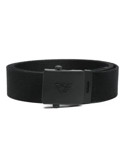 Emporio Armani Logo Belt In Black