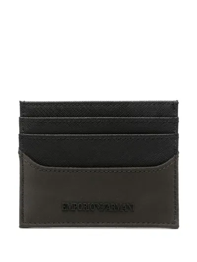 Emporio Armani Logo-embossed Card Holder In Black