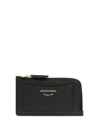 Emporio Armani Logo-embossed Wallet In Black