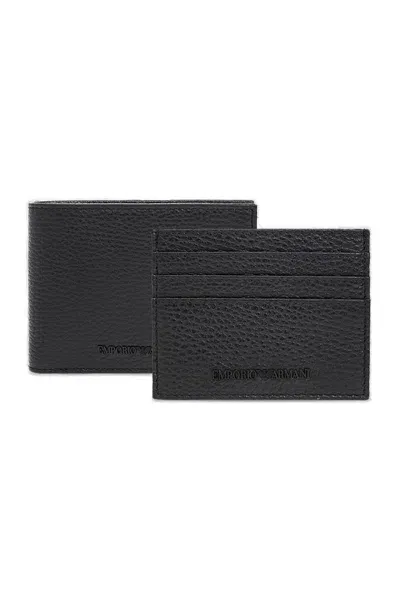 Emporio Armani Logo-embossed Wallet In Nero