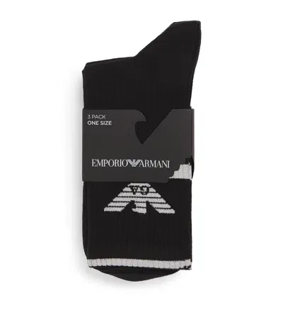 Emporio Armani Logo Socks In Black