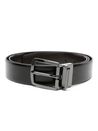 Emporio Armani Man`s Belt Accessories In Brown