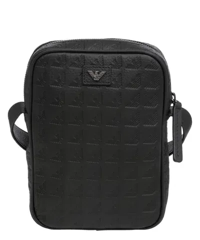 Emporio Armani Monogram Crossbody Bag In Black