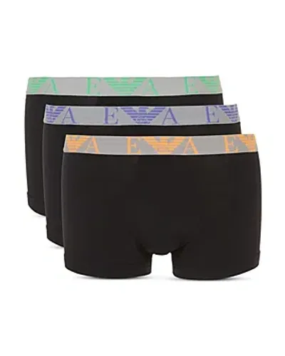 Emporio Armani Monogram Knit Trunks - 3 Pk. In Ash