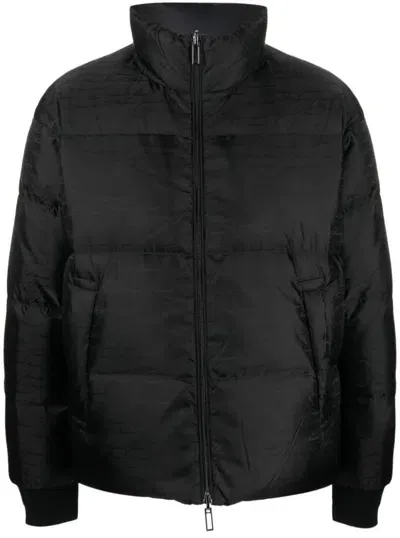 Emporio Armani Logo-tape Down Padded Jacket In Black