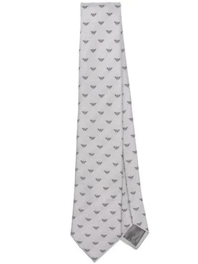 Emporio Armani Silk Tie In Grey