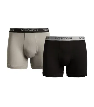 Emporio Armani Stretch-cotton Boxer Briefs In Black