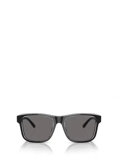 Emporio Armani Sunglasses In Shiny Black / Top Crystal