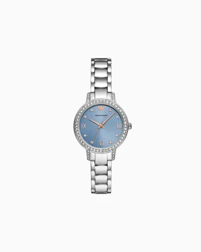 Emporio Armani Three-hand Stainless Steel Watch In Metallic