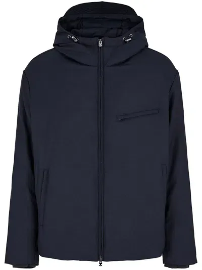 Emporio Armani Travel Essentials Hooded Jacket In Blue