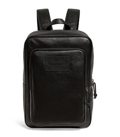 Emporio Armani Tumbled-leather Backpack In Black