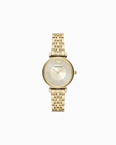 Emporio Armani Two-hand Gold-tone Stainless Steel Watch In Multicoloured