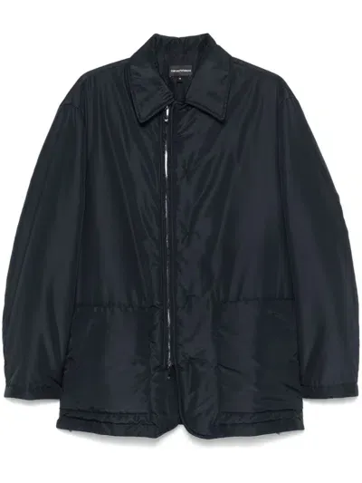 Emporio Armani Water-repellent Jacket In Blue