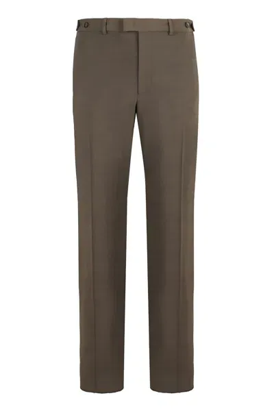 Emporio Armani Wool Blend Tailored Trousers In Grey