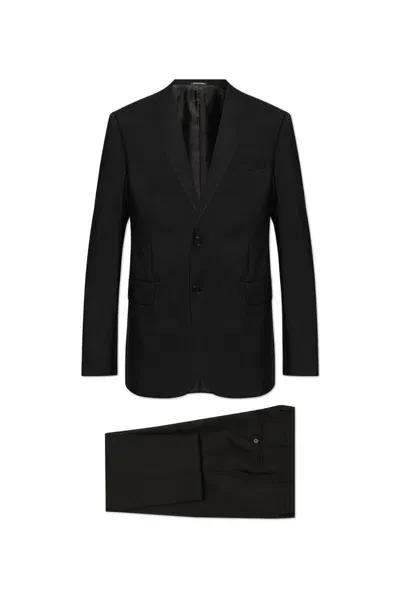 Emporio Armani Wool Suit In Black